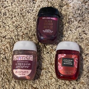 Bath & Body Works Hand Gel Trio - Black, Pink, Red